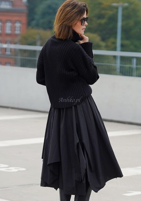 Bawełniana Spódnica Shelton dwuwarstwowa czarna