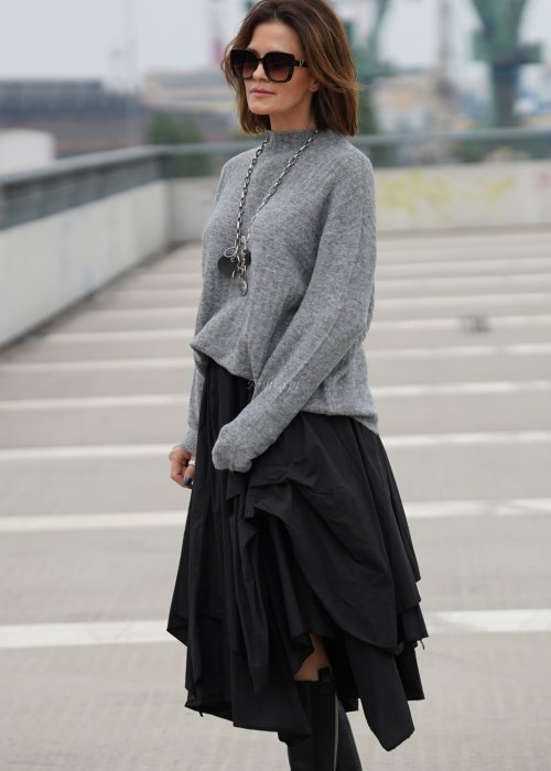 Bawełniana Spódnica Shelton dwuwarstwowa czarna