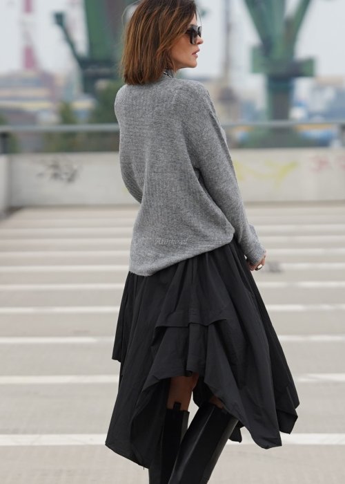 Bawełniana Spódnica Shelton dwuwarstwowa czarna