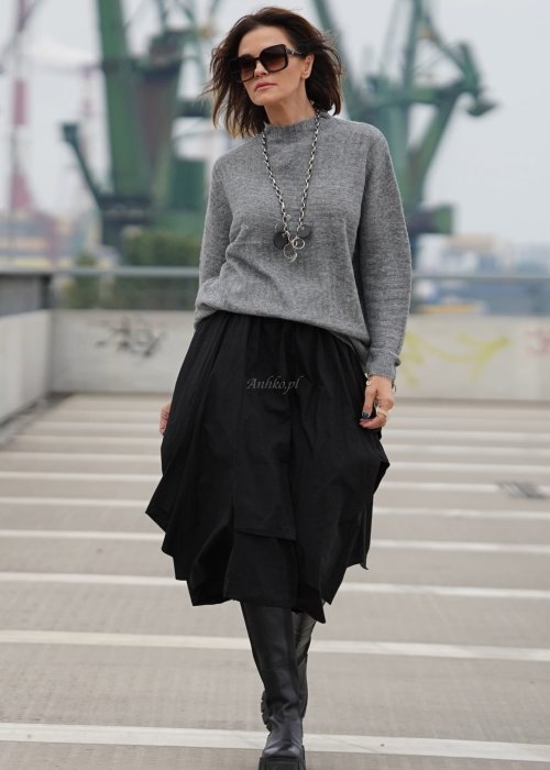 Bawełniana Spódnica Shelton dwuwarstwowa czarna