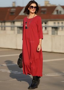 Sukienka Blan Long Malinowa