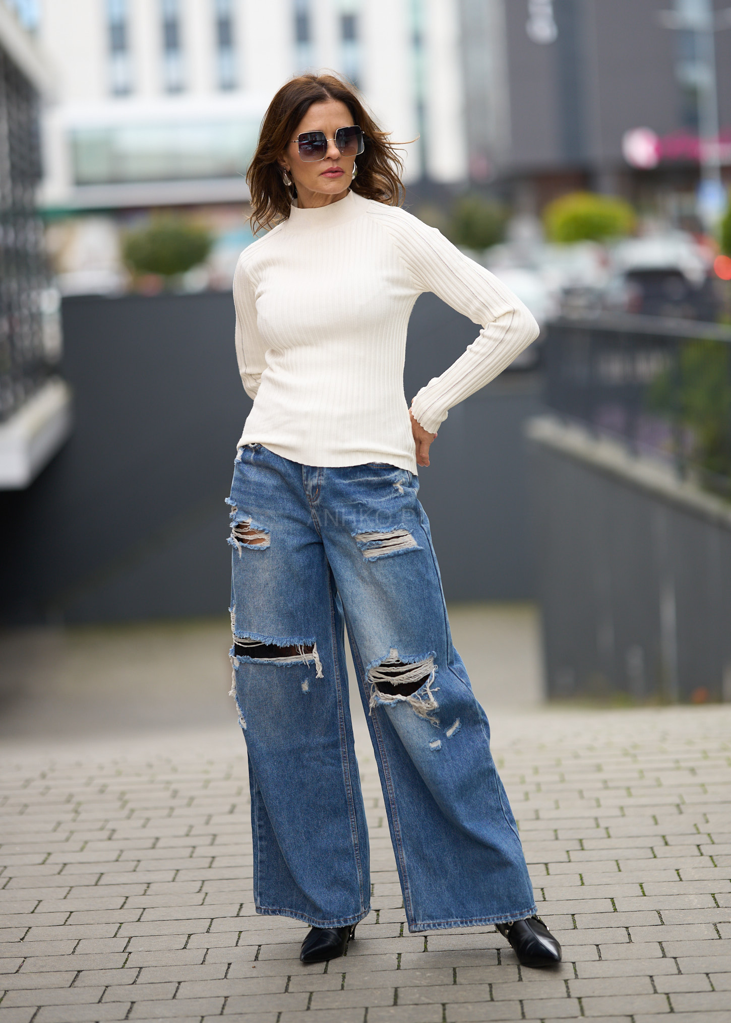 wełniana kurtka-marynarka kingston bordowa w kratę oversize o klasycznym, luźnym kroju